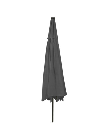 Ombrellone da Esterni con LED e Palo in Metallo 400cm Antracite