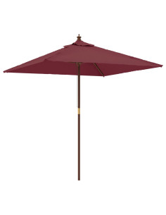 Ombrellone da Giardino con Palo in Legno Bordeaux 198x198x231cm