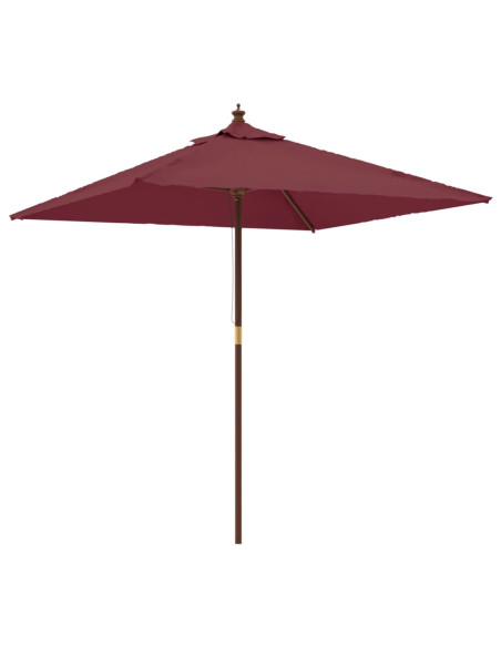 Ombrellone da Giardino con Palo in Legno Bordeaux 198x198x231cm