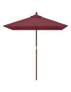 Ombrellone da Giardino con Palo in Legno Bordeaux 198x198x231cm 2