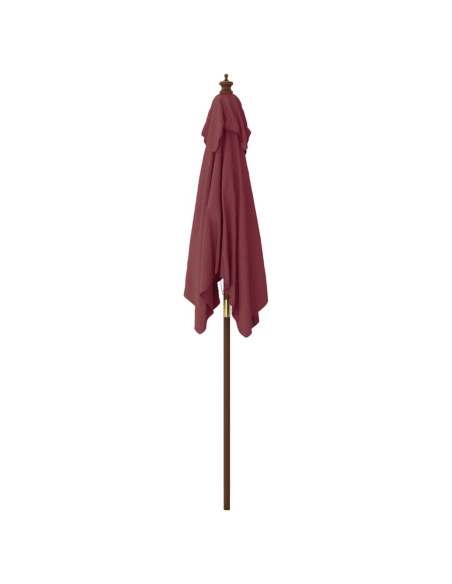 Ombrellone da Giardino con Palo in Legno Bordeaux 198x198x231cm