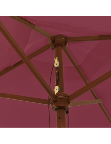 Ombrellone da Giardino con Palo in Legno Bordeaux 198x198x231cm