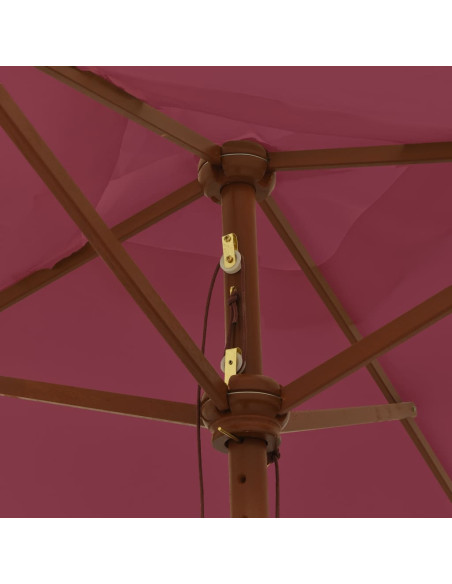 Ombrellone da Giardino con Palo in Legno Bordeaux 198x198x231cm