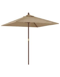 Ombrellone da Giardino con Palo in Legno Tortora 198x198x231 cm