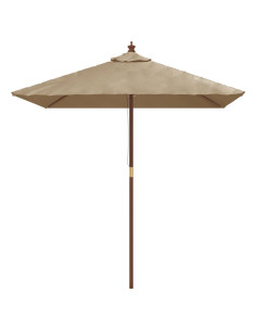 Ombrellone da Giardino con Palo in Legno Tortora 198x198x231 cm 2