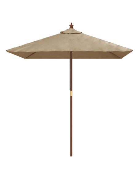 Ombrellone da Giardino con Palo in Legno Tortora 198x198x231 cm