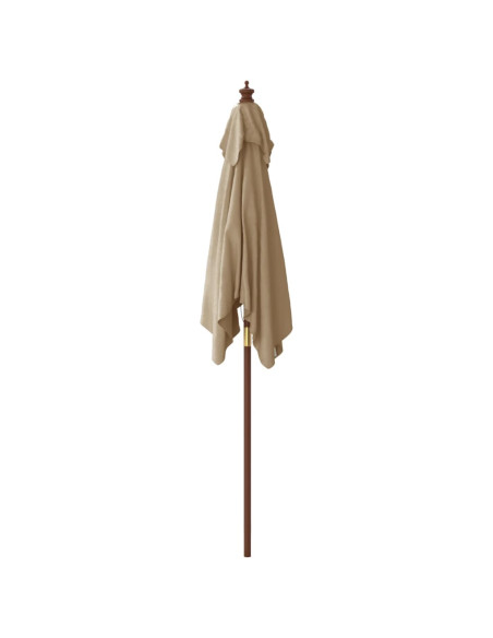 Ombrellone da Giardino con Palo in Legno Tortora 198x198x231 cm
