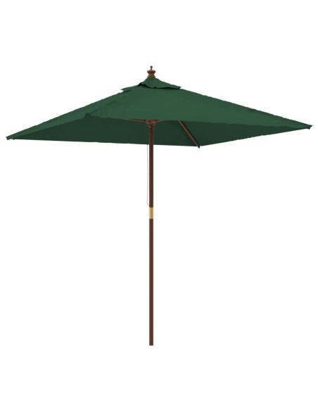 Ombrellone da Giardino con Palo in Legno Verde 198x198x231 cm