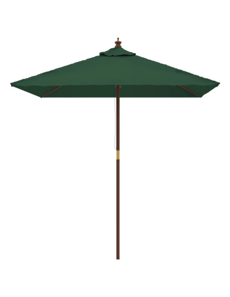 Ombrellone da Giardino con Palo in Legno Verde 198x198x231 cm