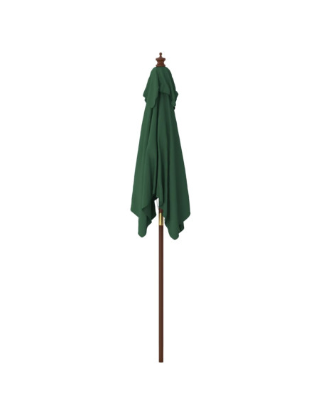 Ombrellone da Giardino con Palo in Legno Verde 198x198x231 cm