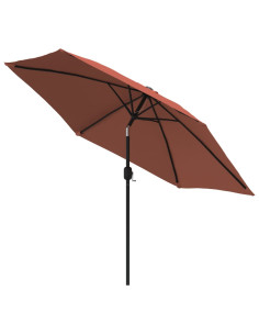 Ombrellone da Giardino con Palo in Metallo 300 cm Terracotta 2