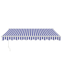 Tenda Sole Retrattile Blu e Bianca 3x2,5 m Tessuto e Alluminio 2