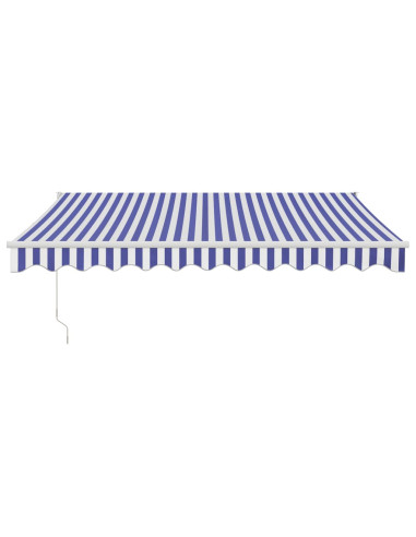 Tenda Sole Retrattile Blu e Bianca 3x2,5 m Tessuto e Alluminio
