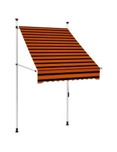 Tenda da Sole Retrattile Manuale 100 cm Arancione e Marrone