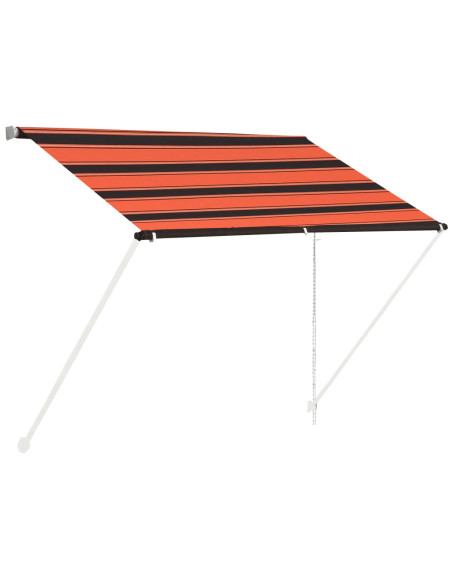 Tenda da Sole Retrattile con LED 100x150 cm Arancione e Marrone