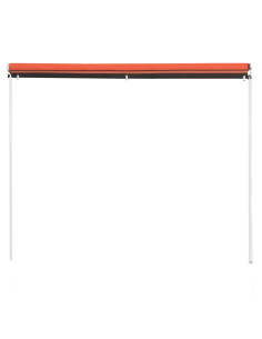 Tenda da Sole Retrattile con LED 100x150 cm Arancione e Marrone 2