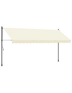 Tenda da Sole Retrattile Crema 400x150 cm in Tessuto e Acciaio
