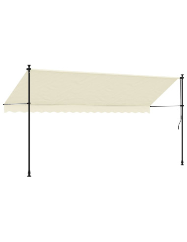 Tenda da Sole Retrattile Crema 400x150 cm in Tessuto e Acciaio