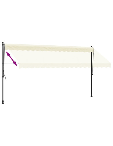 Tenda da Sole Retrattile Crema 400x150 cm in Tessuto e Acciaio