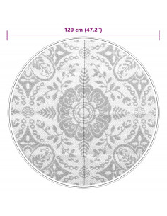 Tappeto da Esterni Grigio Chiaro Ø120 cm in PP