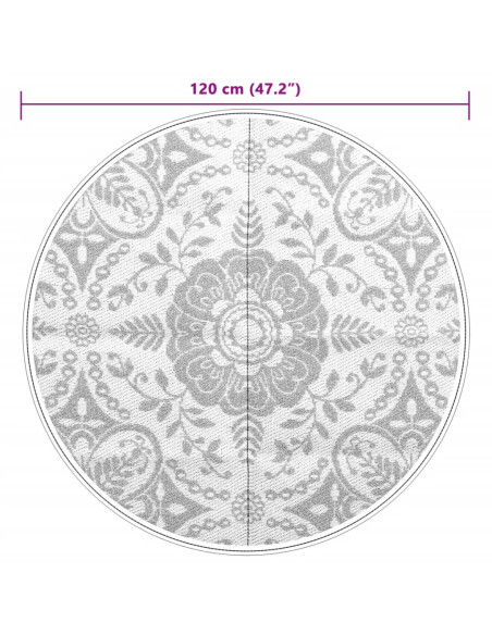 Tappeto da Esterni Grigio Chiaro Ø120 cm in PP