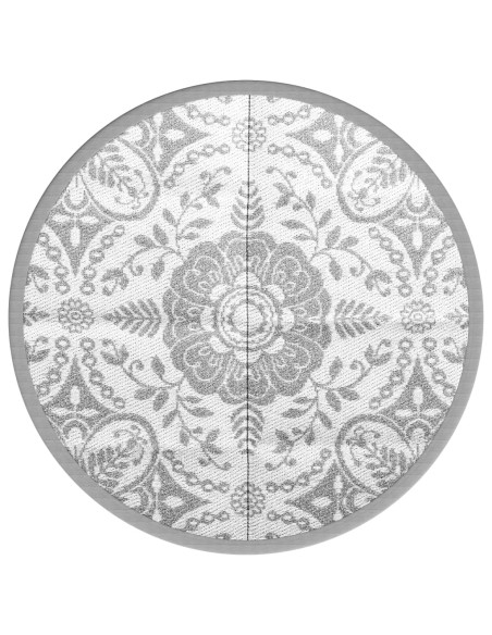 Tappeto da Esterni Grigio Chiaro Ø120 cm in PP