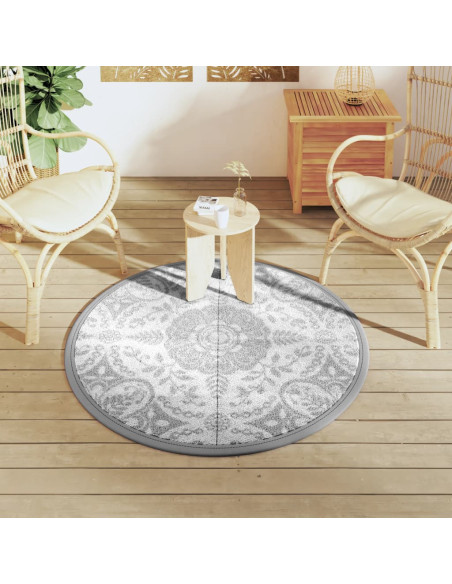Tappeto da Esterni Grigio Chiaro Ø120 cm in PP