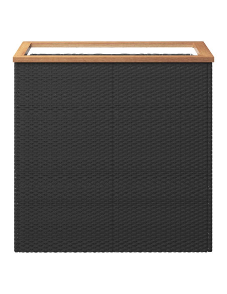 Fioriera Nera 80x40x80 cm in Polyrattan