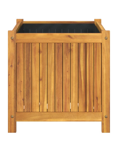 Fioriera Giardino con Rivestimento 50x50x50 cm Massello Acacia