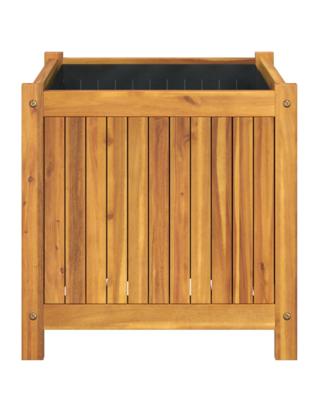 Fioriera Giardino con Rivestimento 50x50x50 cm Massello Acacia