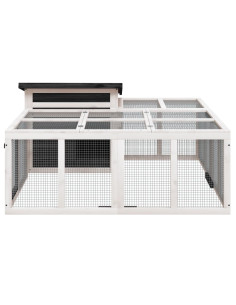 Conigliera Grigia 144x123x67,5 cm in Legno Massello di Pino 2