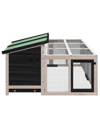 Conigliera Grigia 144x123x67,5 cm in Legno Massello di Pino