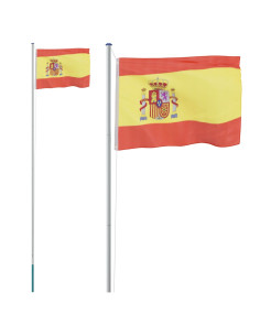 Asta e Bandiera Spagna 6,23 m Alluminio