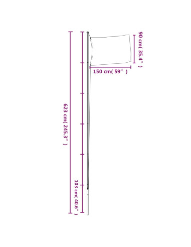 Asta e Bandiera Spagna 6,23 m Alluminio