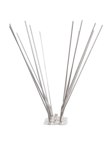 Set Dissuasori per Uccelli e Piccioni 20 pz Acciaio 4 File 10 m