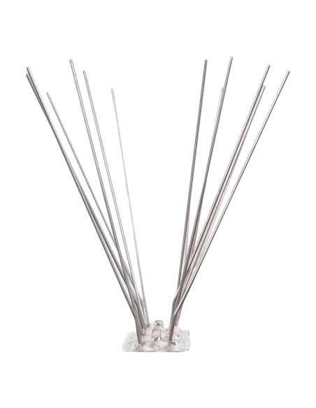 Set Dissuasori per Uccelli e Piccioni 20 pz Acciaio 4 File 10 m