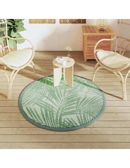 Tappeto da Esterno Verde Ø120 cm in PP