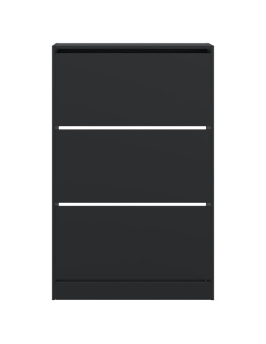 Scarpiera Nera 80x21x125,5 cm in Legno Multistrato
