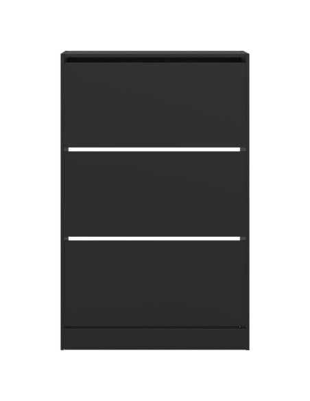 Scarpiera Nera 80x21x125,5 cm in Legno Multistrato