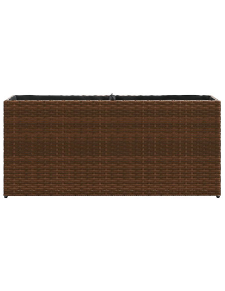 Fioriera con 2 Vasi Marrone 90x20x40 cm in Polyrattan