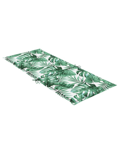 Cuscini per Sedia Schienale Alto 4 pz Motivo Foglie in Tessuto