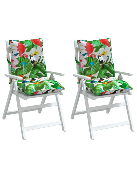 Cuscini Sedia Schienale Basso 2pz Multicolore in Tessuto Oxford