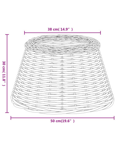 Paralume Marrone Ø50x30 cm in Vimini
