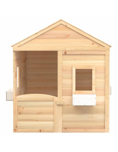 Casetta con Porta Chiudibile e Vasi Fiori Legno Massello Abete