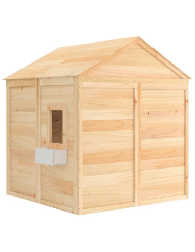 Casetta con Porta Chiudibile e Vasi Fiori Legno Massello Abete