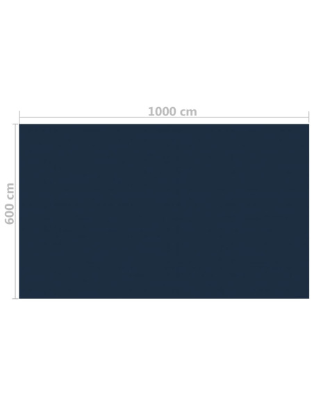 Pellicola Galleggiante Solare PE Piscina 1000x600 cm Nero e Blu