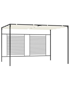 Gazebo con Tetto Retrattile 3x4x2,3 m Crema 180 g/m²
