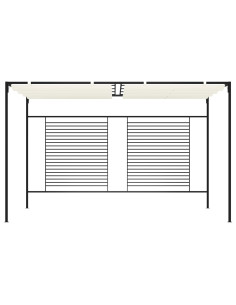 Gazebo con Tetto Retrattile 3x4x2,3 m Crema 180 g/m² 2