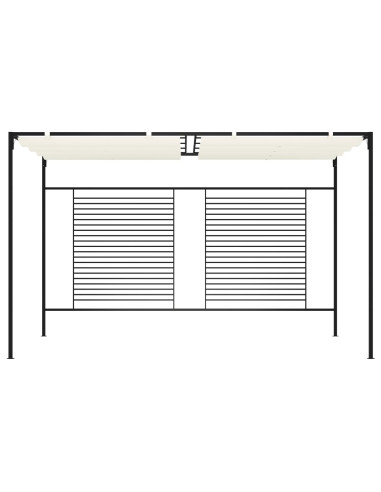 Gazebo con Tetto Retrattile 3x4x2,3 m Crema 180 g/m²