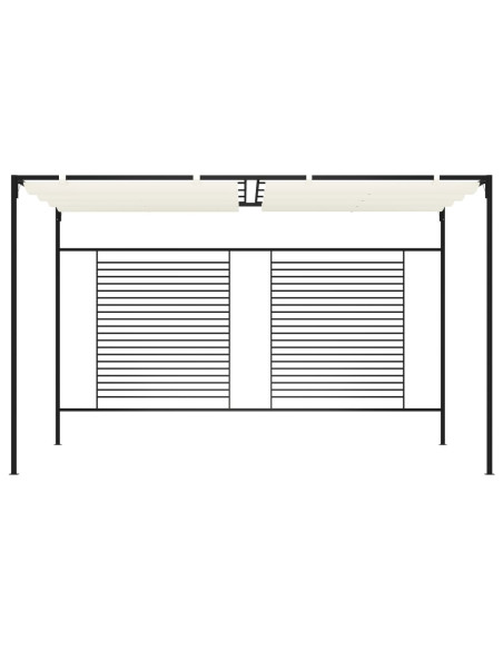 Gazebo con Tetto Retrattile 3x4x2,3 m Crema 180 g/m²